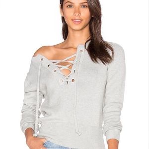 Lucy Paris Lace-up Tie Sweater | Revolve | Sz L